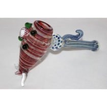 5" Amazing Thick Color Striped Fish Hammer Bubbler