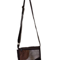 100% Pure Hemp Side Shoulder Bag with Leather Trim Handmade Nepal