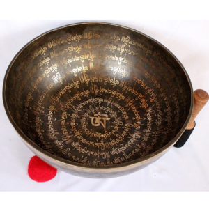 37 Cm Himalayan All Mantra Carving Singing Bowl