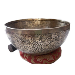 9 Inch Mantra Carved Buddha Tibetan Singing Bowl