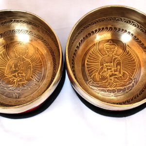 15.5 Inch Old Looking Handmade Tibetan Singing Bowl with Set 