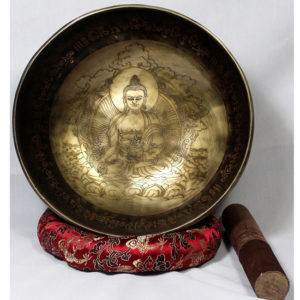 Tibetan Buddha Mantra Carving 7 Metal Singing Bowl